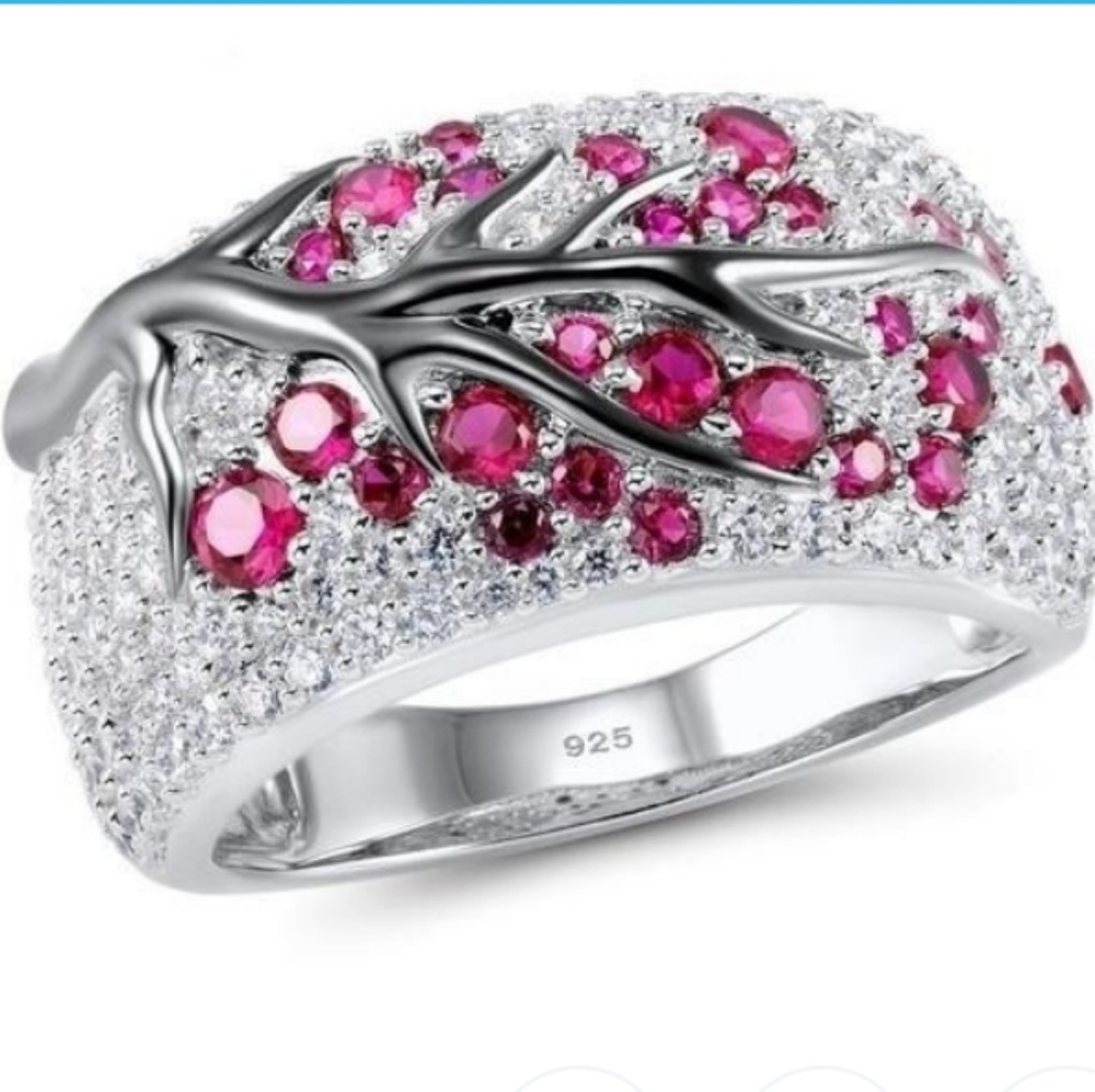 NWT 925 STERLING SILVER TREE BLOSSOM RING